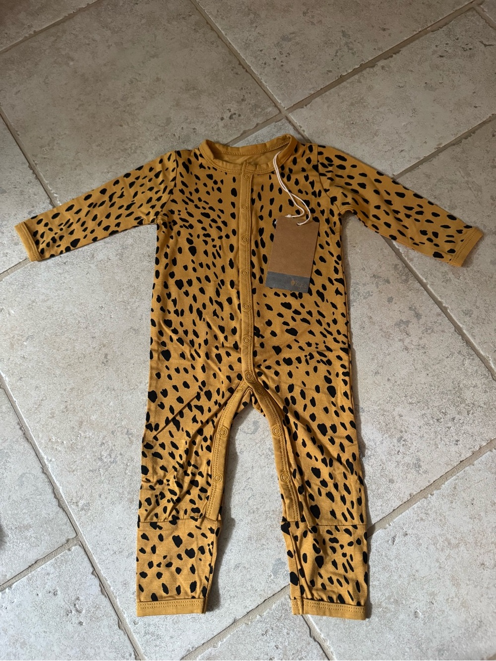 Kyte BABY Mustard Cheetah Print Bodysuit